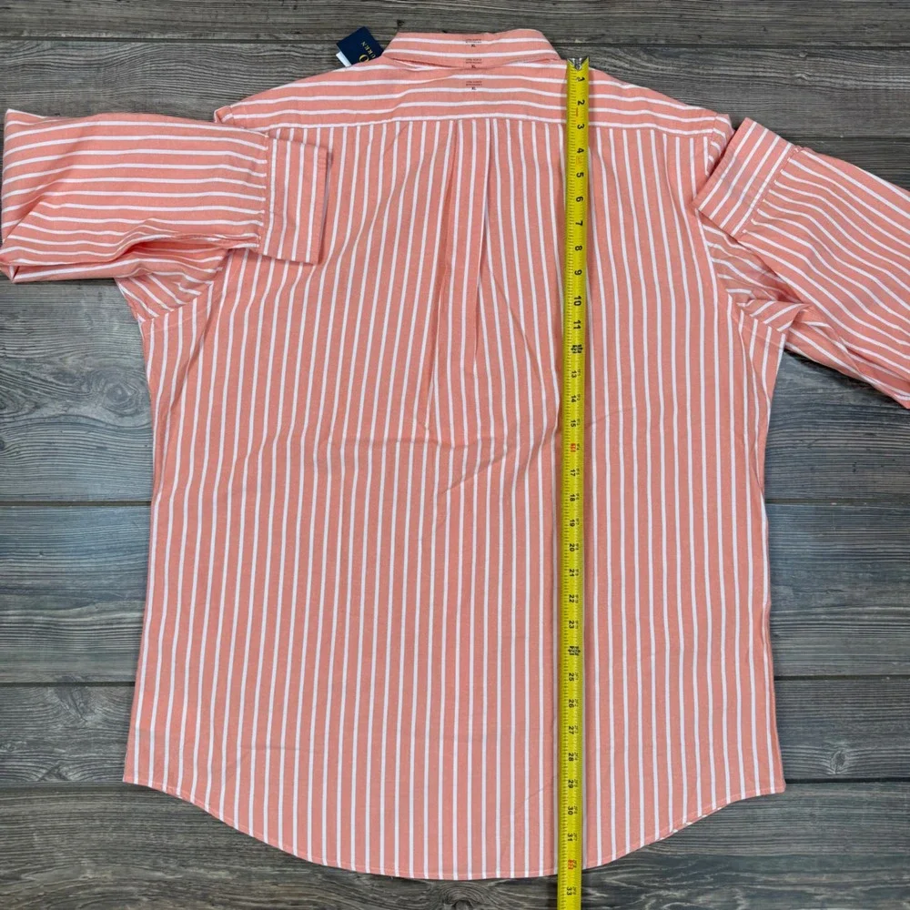 Polo Ralph Lauren Mens XL Button Down Shirt Orange White Stripe Classic Fit NWT